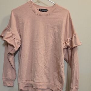 Derek Heart Blush Ruffle Sleeve Top